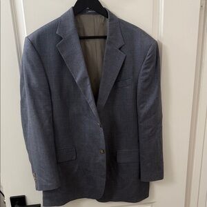 Oscar De La Renta Blazer 44R Silk Wool Blend Gray